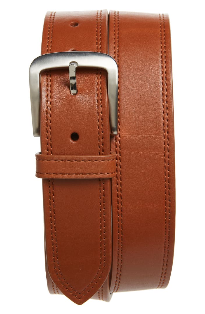 Shinola Double Stitch Leather Belt | Nordstrom