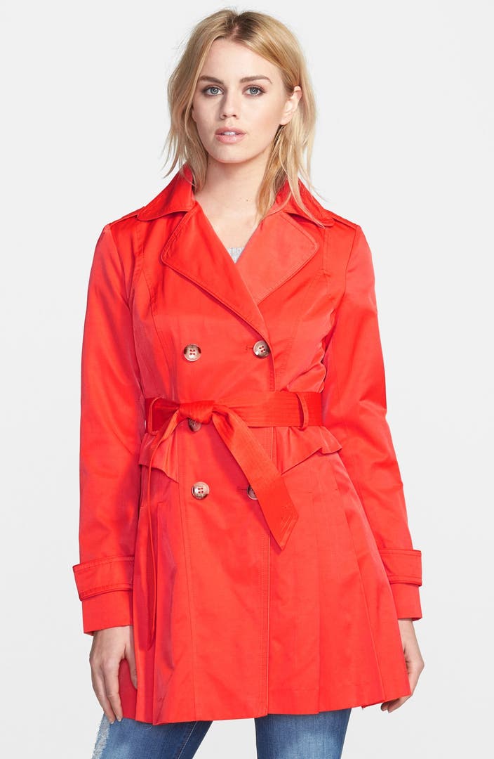 GUESS Double Breasted Skirted Trench Coat | Nordstrom