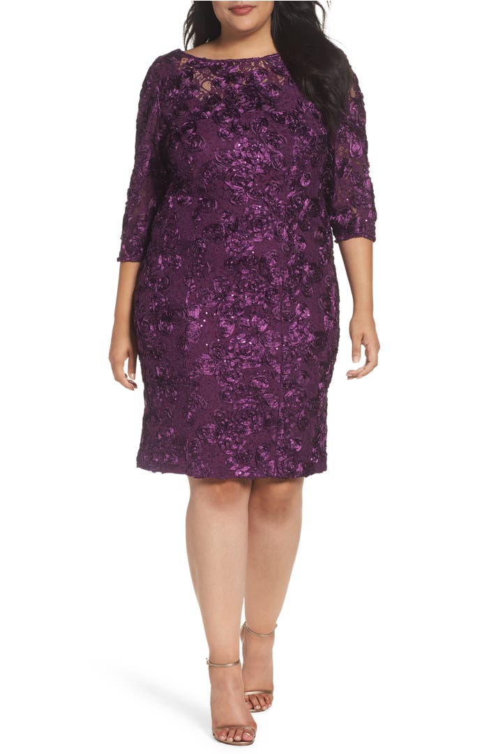 Alex Evenings Rosette Lace Sheath Dress (Plus Size) | Nordstrom