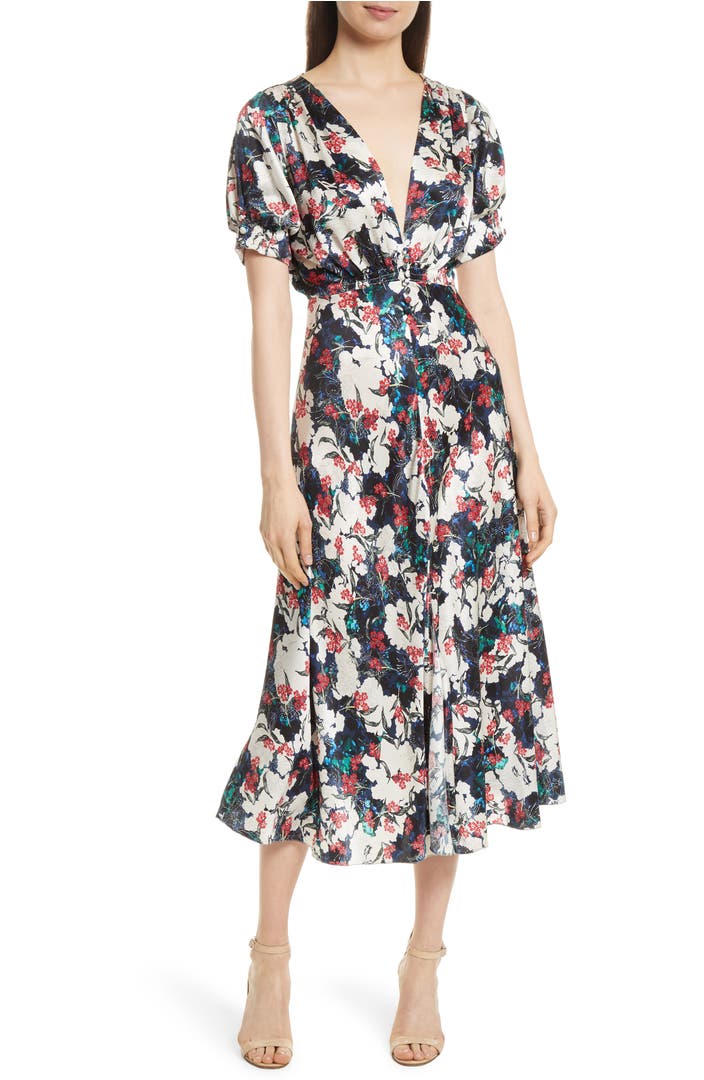 SALONI Lea Silk Midi Dress | Nordstrom