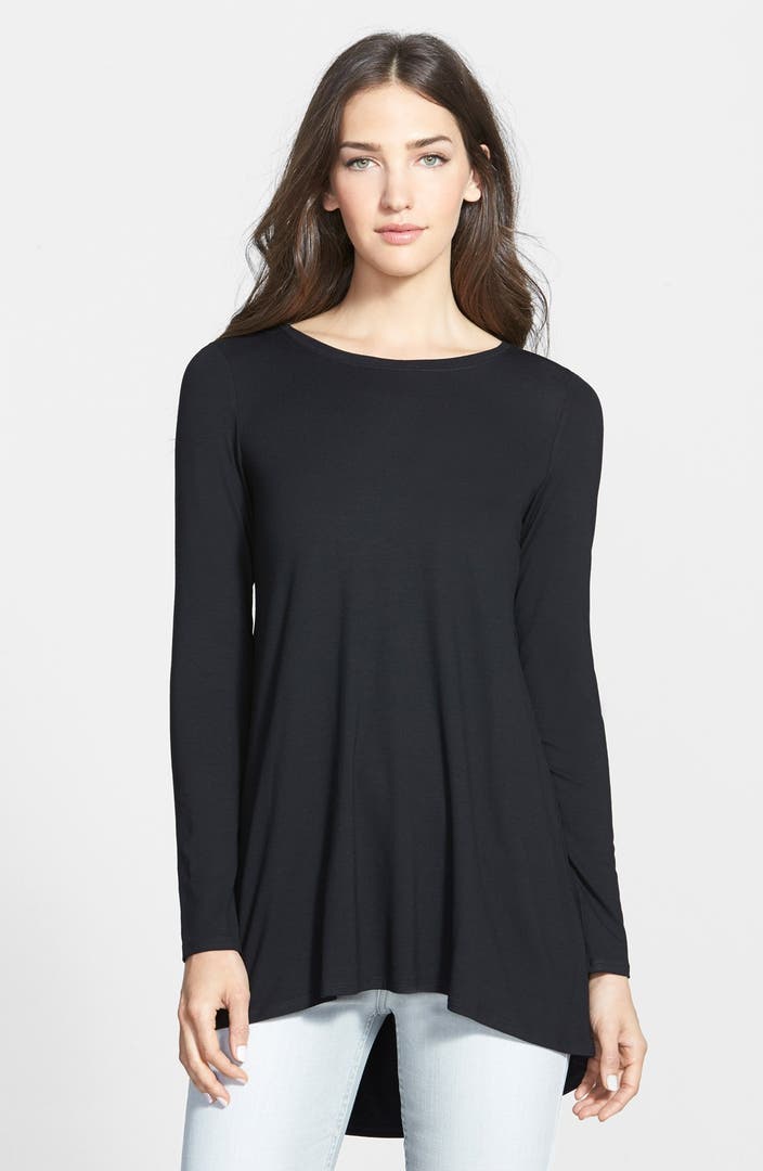 Eileen Fisher Ballet Neck High/Low Jersey Tee (Online Only) | Nordstrom