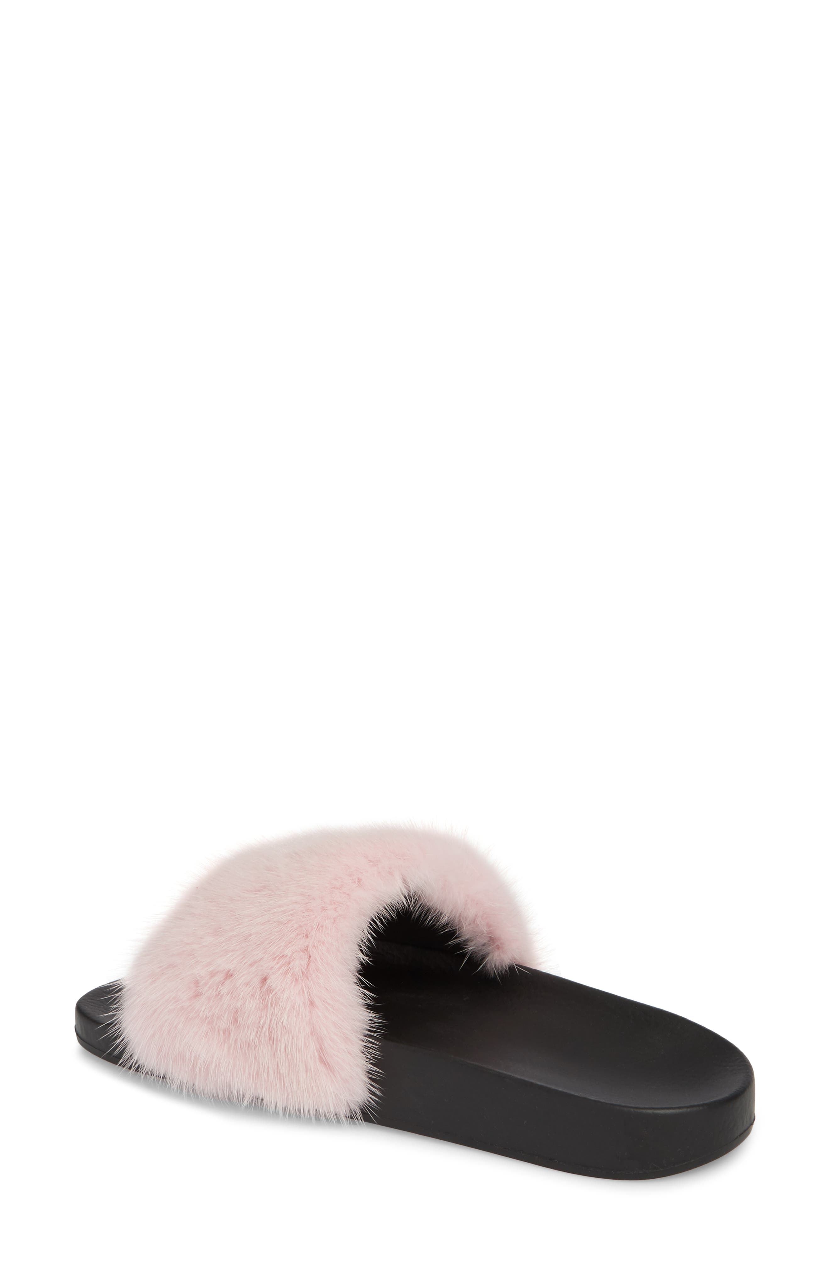 GIVENCHY Mink Fur & Rubber Slide Sandal, Fuchsia in Fuschia | ModeSens