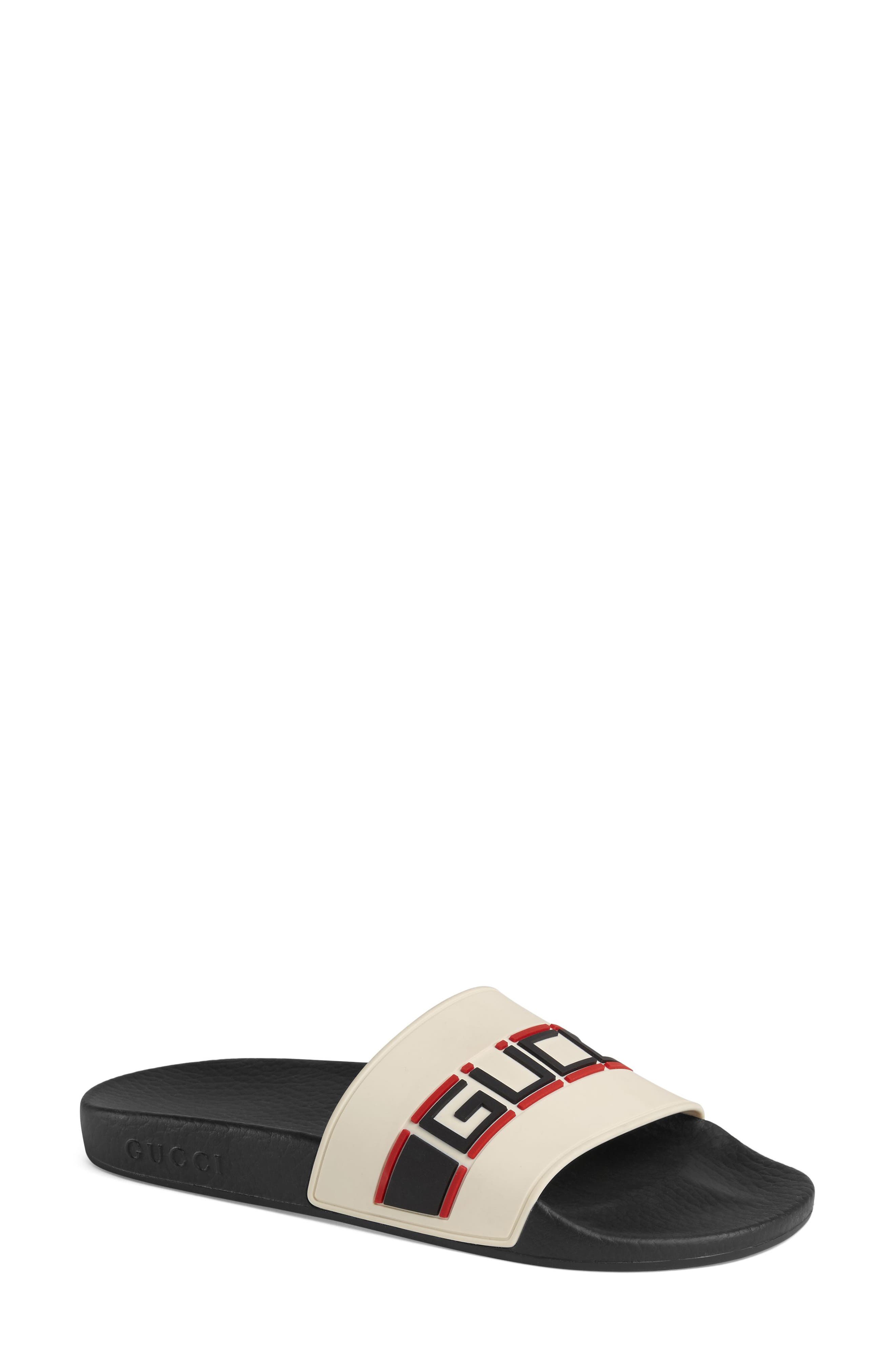 Gucci Pursuit Logo Slide Sandal (Women 