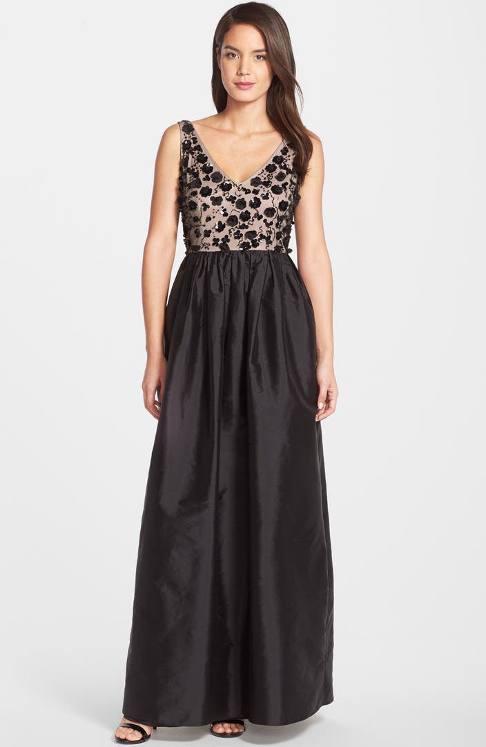 Adrianna Papell Beaded Bodice Taffeta Gown | Nordstrom