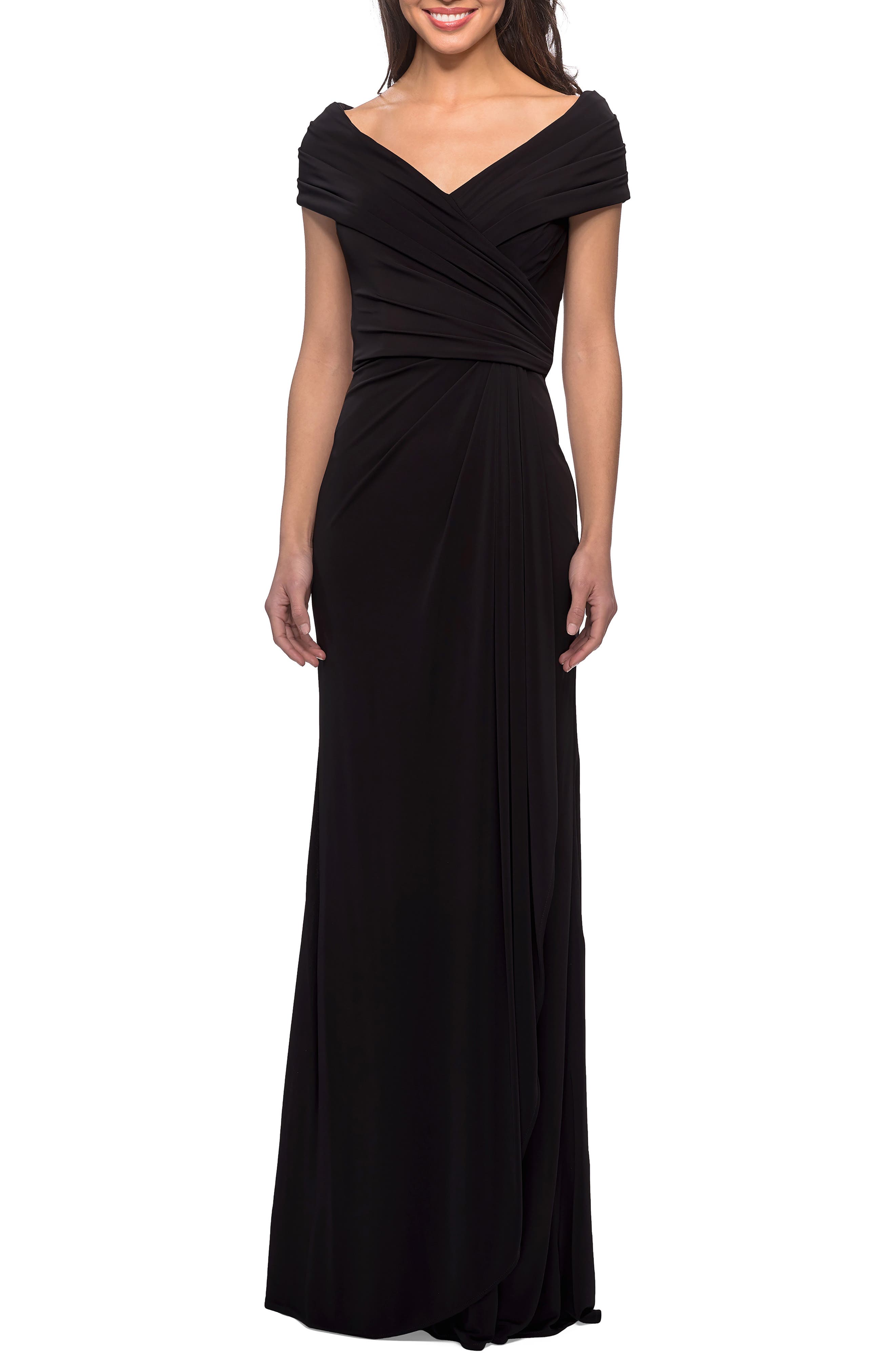 Buy Black Evening Gown Dresses In Stock