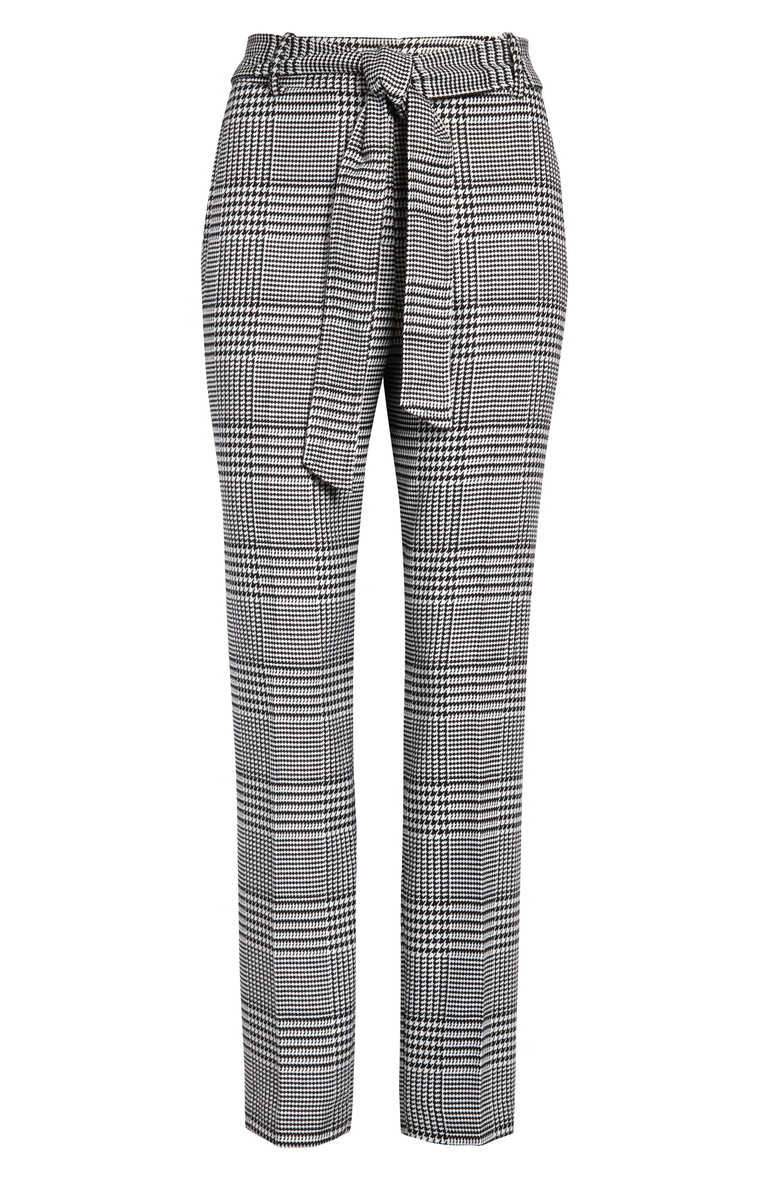 womens black and white checkered pants