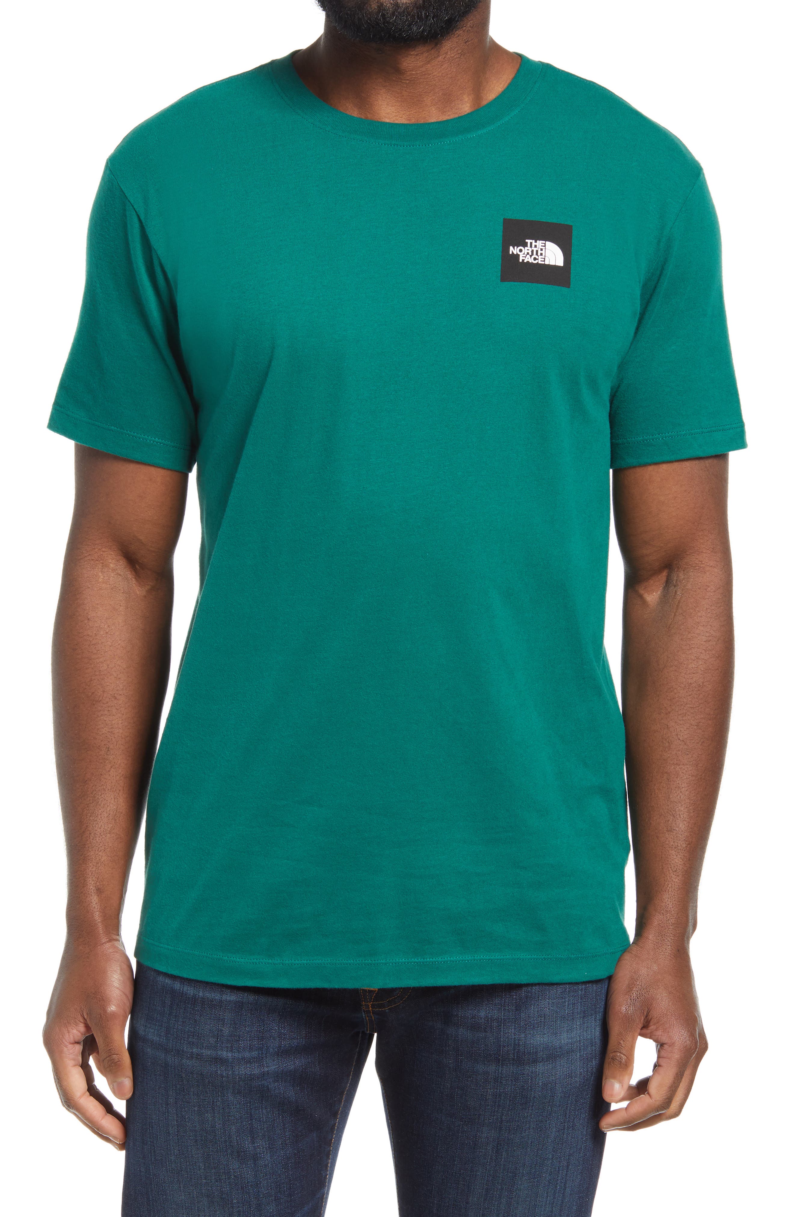 mens red north face t shirt