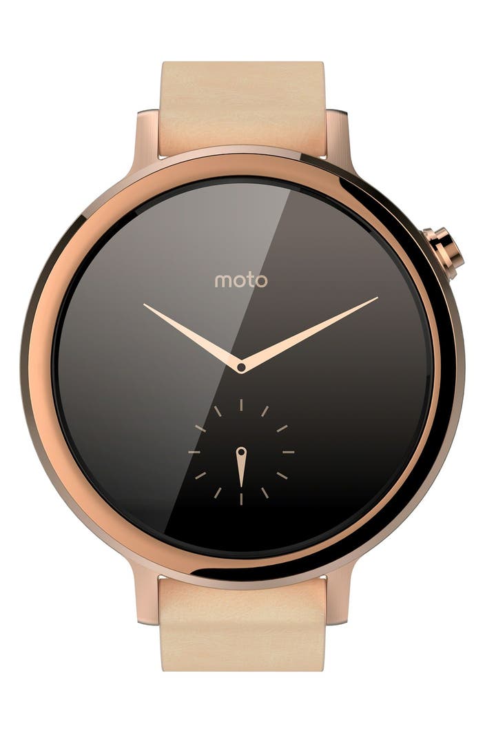 Motorola 'Moto 360 2nd Gen' Leather Strap Smart Watch, 42mm | Nordstrom