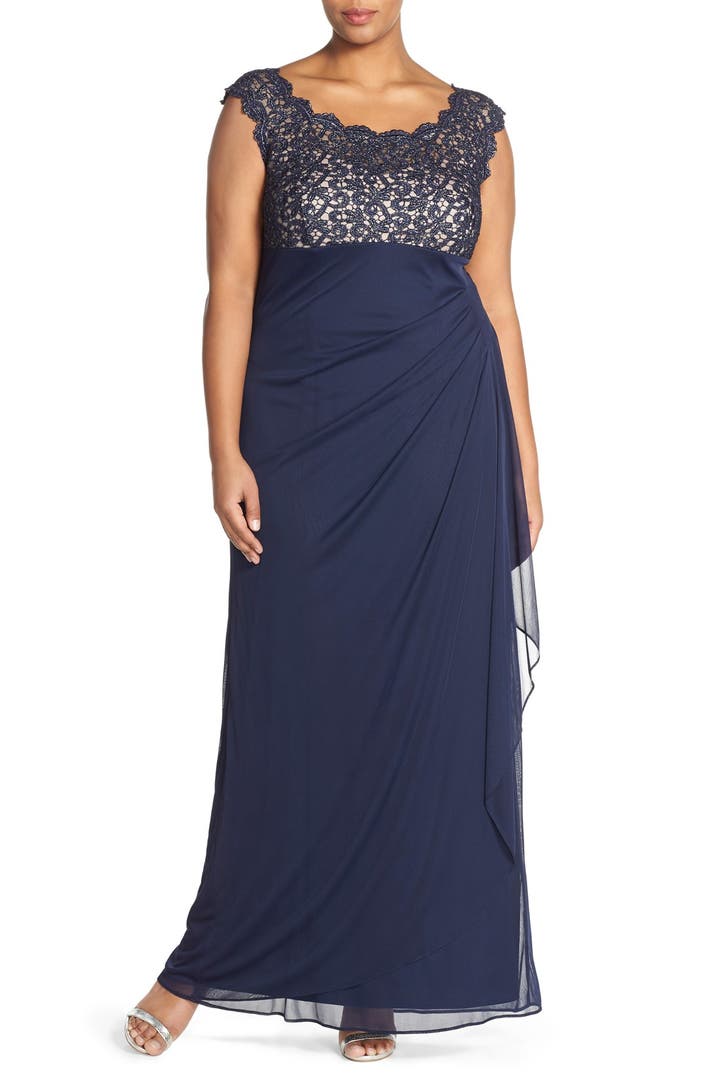 Xscape Lace Bodice Empire Gown (Plus Size) | Nordstrom