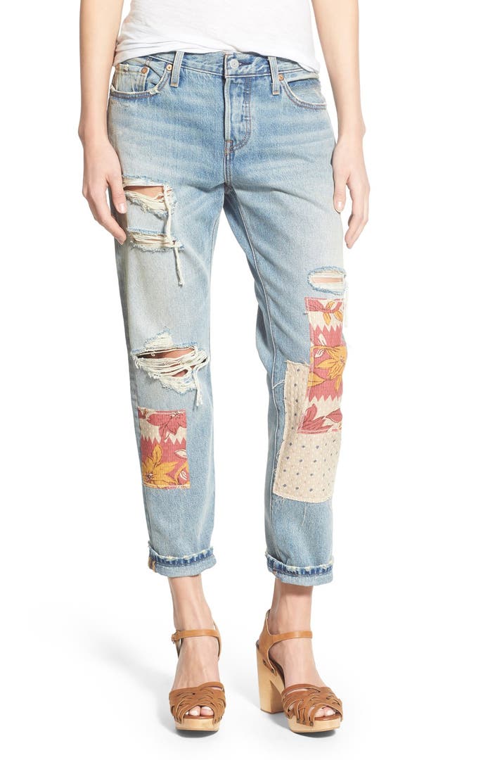 Levi's® '501® CT' Ripped & Repaired Boyfriend Jeans (Desperado Patch ...