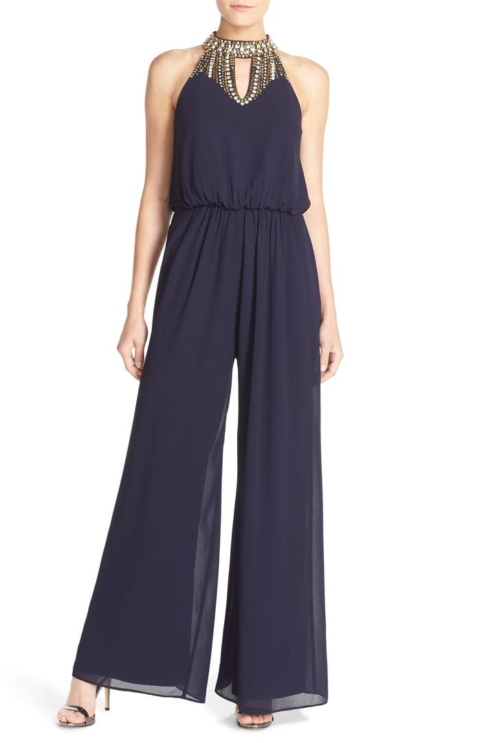 Vince Camuto Beaded Neck Jumpsuit | Nordstrom