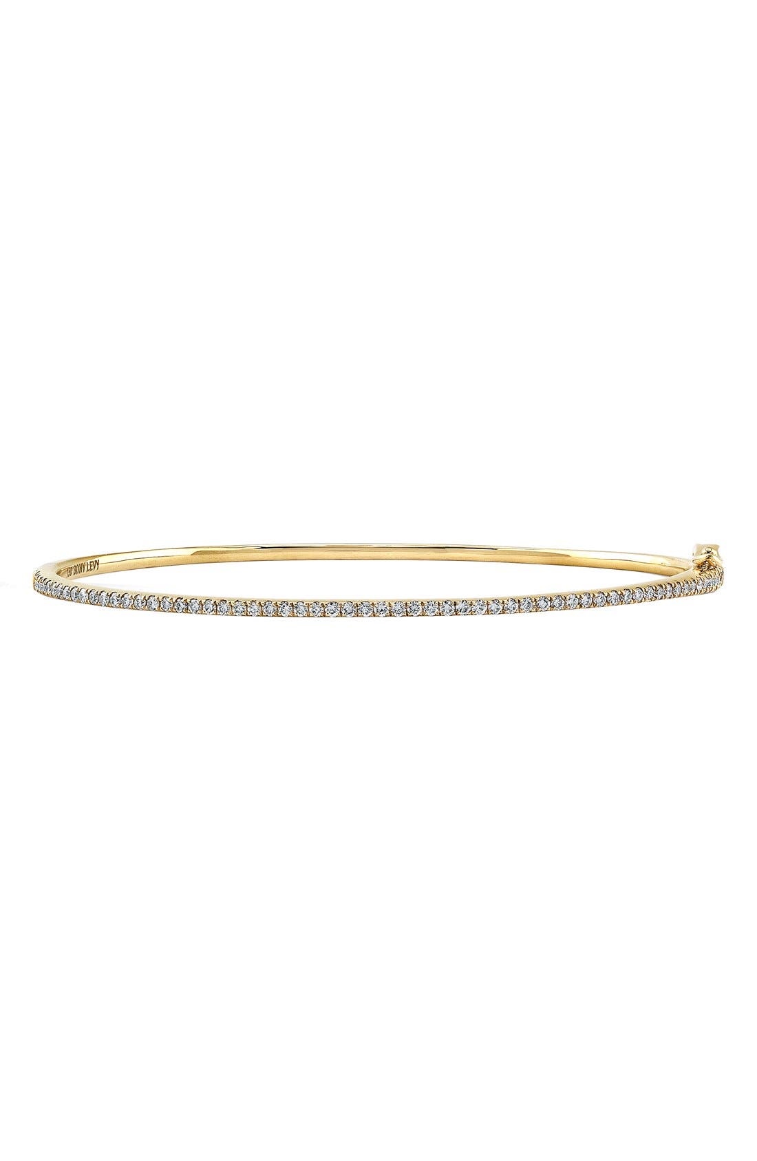 thin gold bracelet with diamond