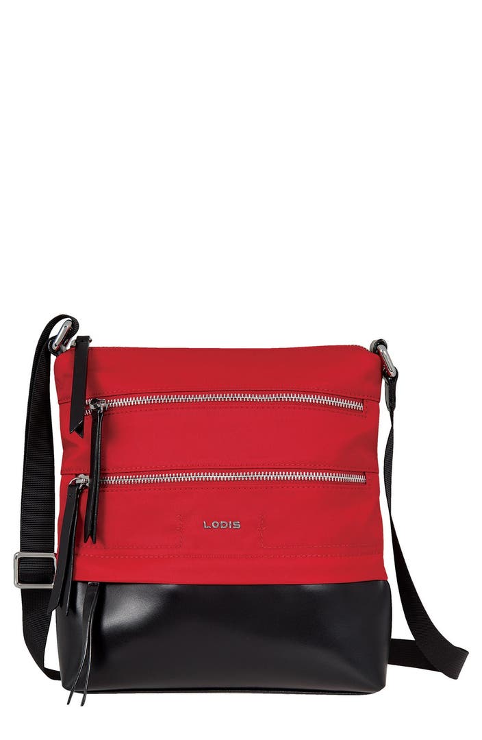Lodis Wanda RFID Nylon & Leather Crossbody Bag | Nordstrom