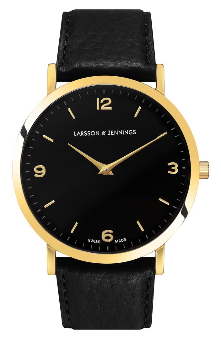 Larsson & Jennings Lugano Leather Strap Watch, 38mm | Nordstrom