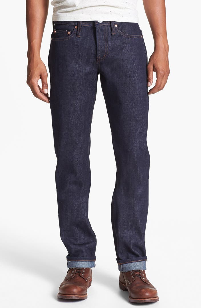 The Unbranded Brand 'UB221' Slim Fit Raw Selvedge Jeans (21 Oz. Indigo ...