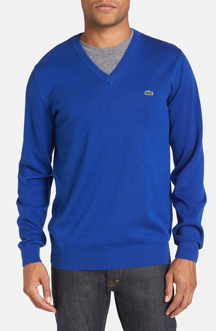 Lacoste Cotton V-Neck Sweater | Nordstrom