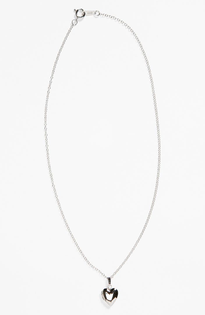 Sterling Silver Heart Locket Necklace (Baby Girls) | Nordstrom
