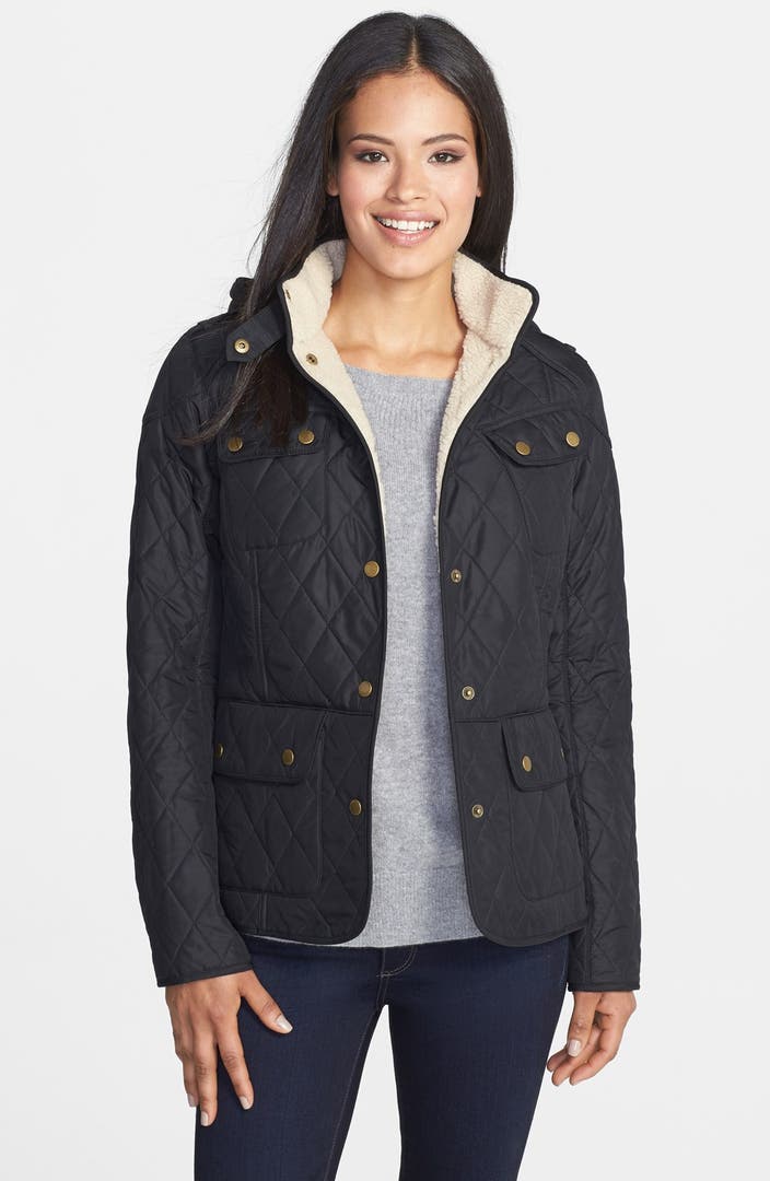 Barbour 'Clearway' Quilted Jacket with Faux Shearling Lining ...