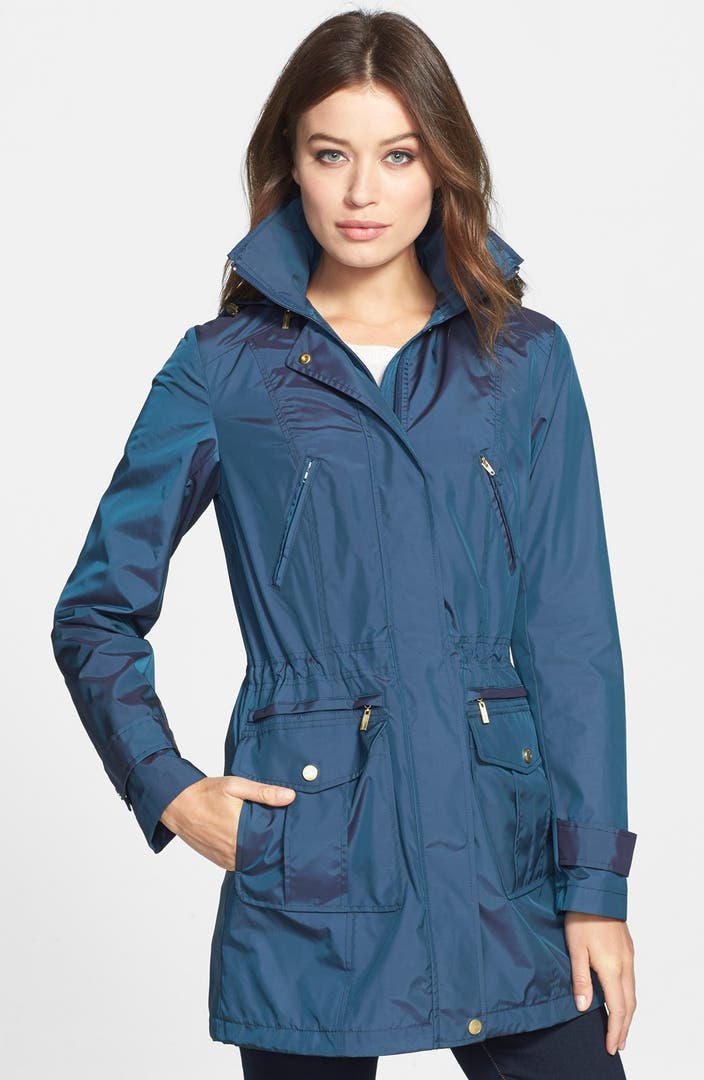Cole Haan Packable Raincoat with Detachable Hood | Nordstrom