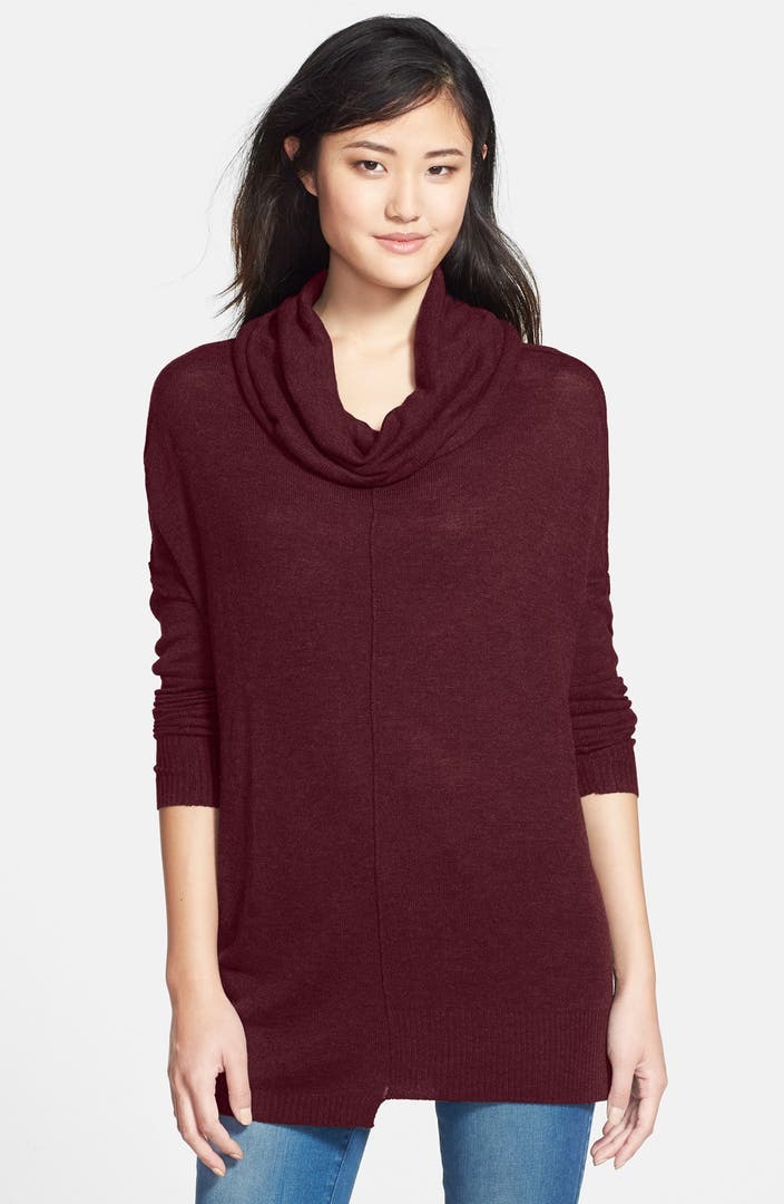 RD Style Zip Sleeve Cowl Neck Tunic Sweater | Nordstrom