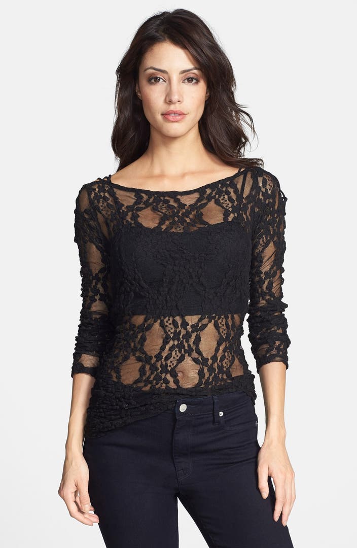 Free People 'Star Lace Crisscross' Sheer Layering Top | Nordstrom