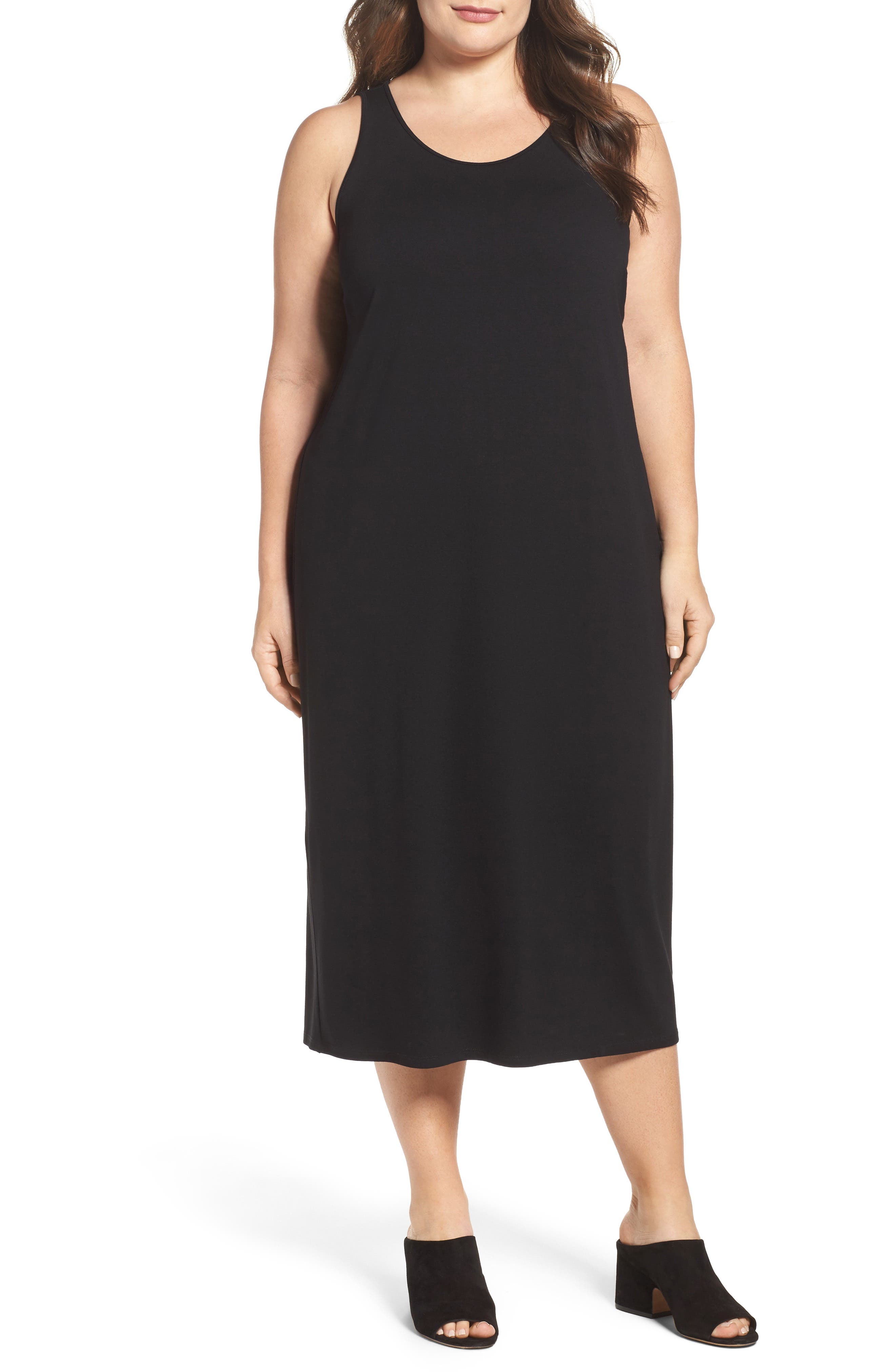 eileen fisher cami midi dress