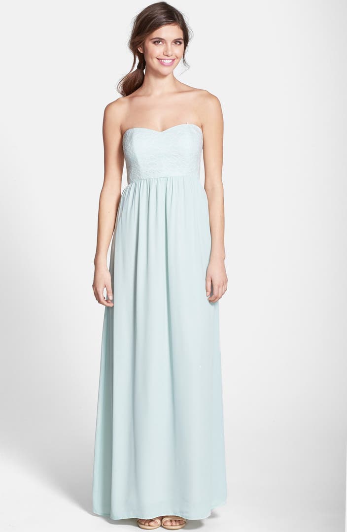 Paper Crown by Lauren Conrad 'Breanna' Lace Bodice Crepe Gown | Nordstrom