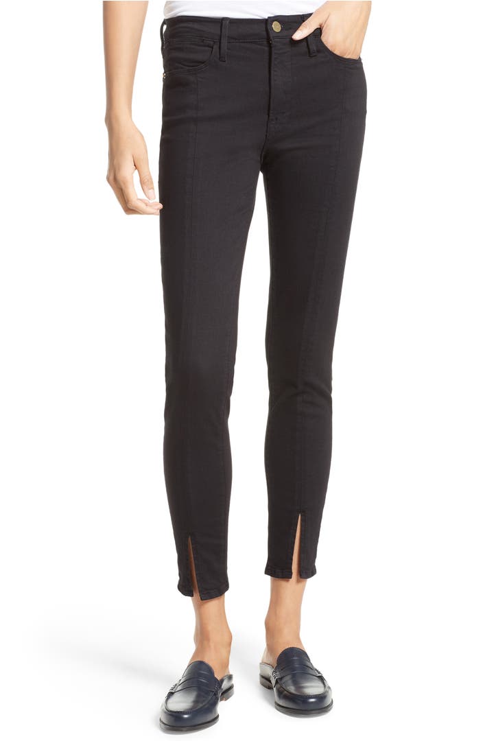 FRAME Le High Skinny Front Split High Waist Jeans (Wyman) | Nordstrom