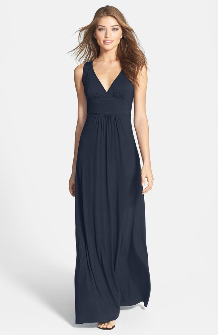 Loveappella V-Neck Jersey Maxi Dress (Regular & Petite) | Nordstrom