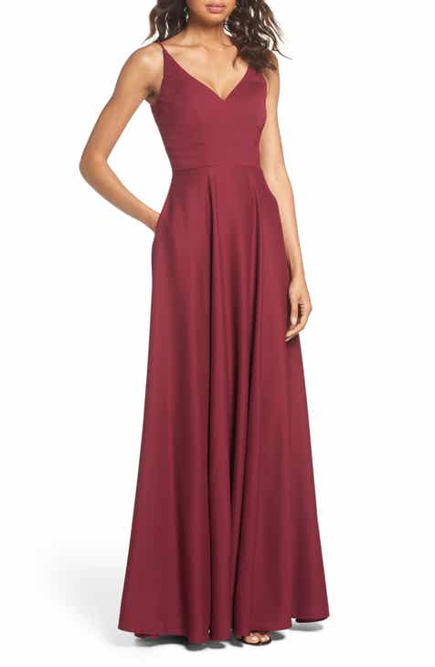 burgundy dresses for women