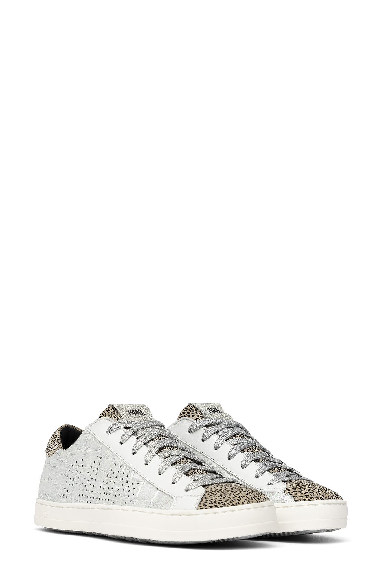 p448 metallic lace up sneaker