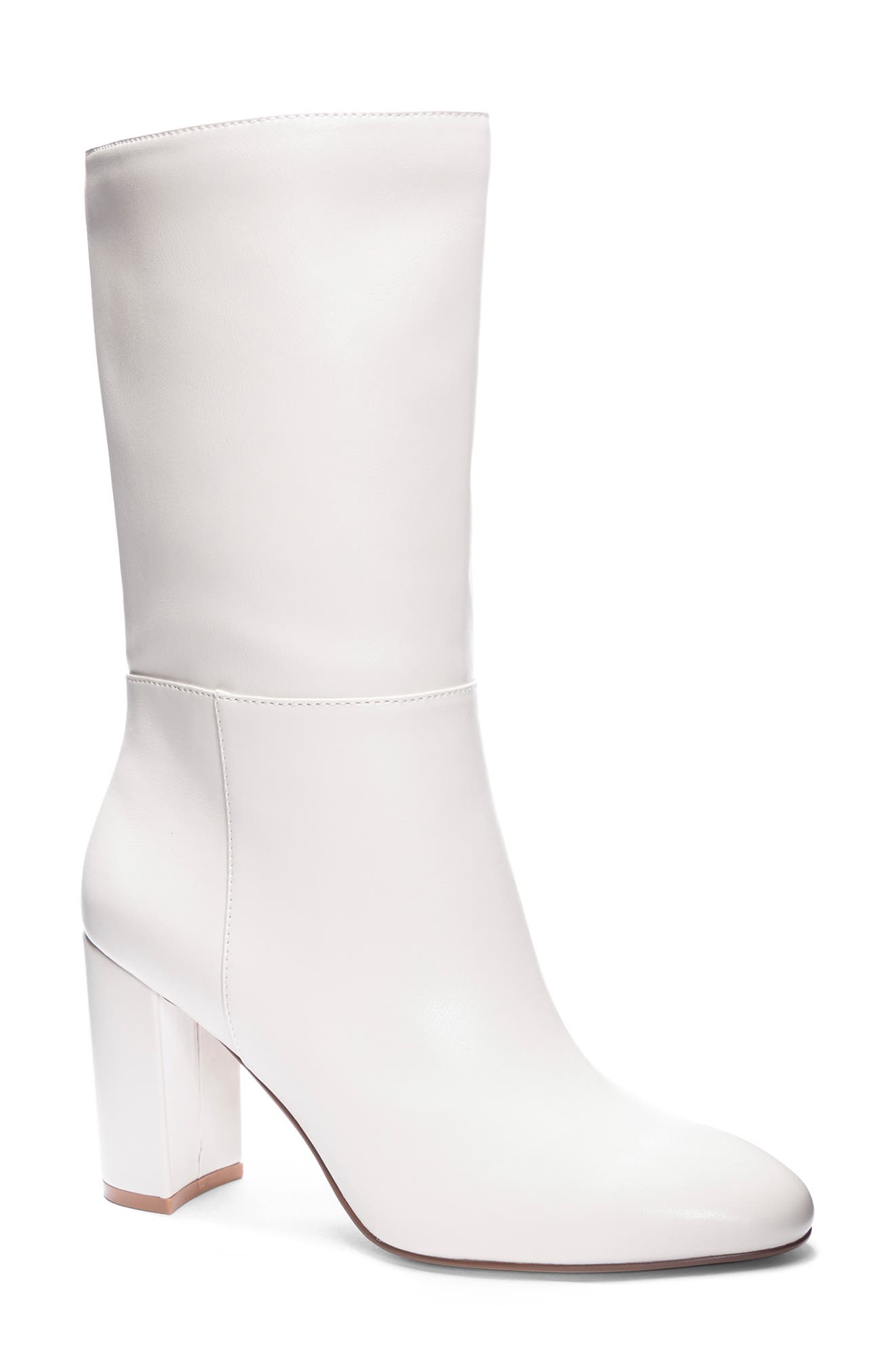 mid calf white boots
