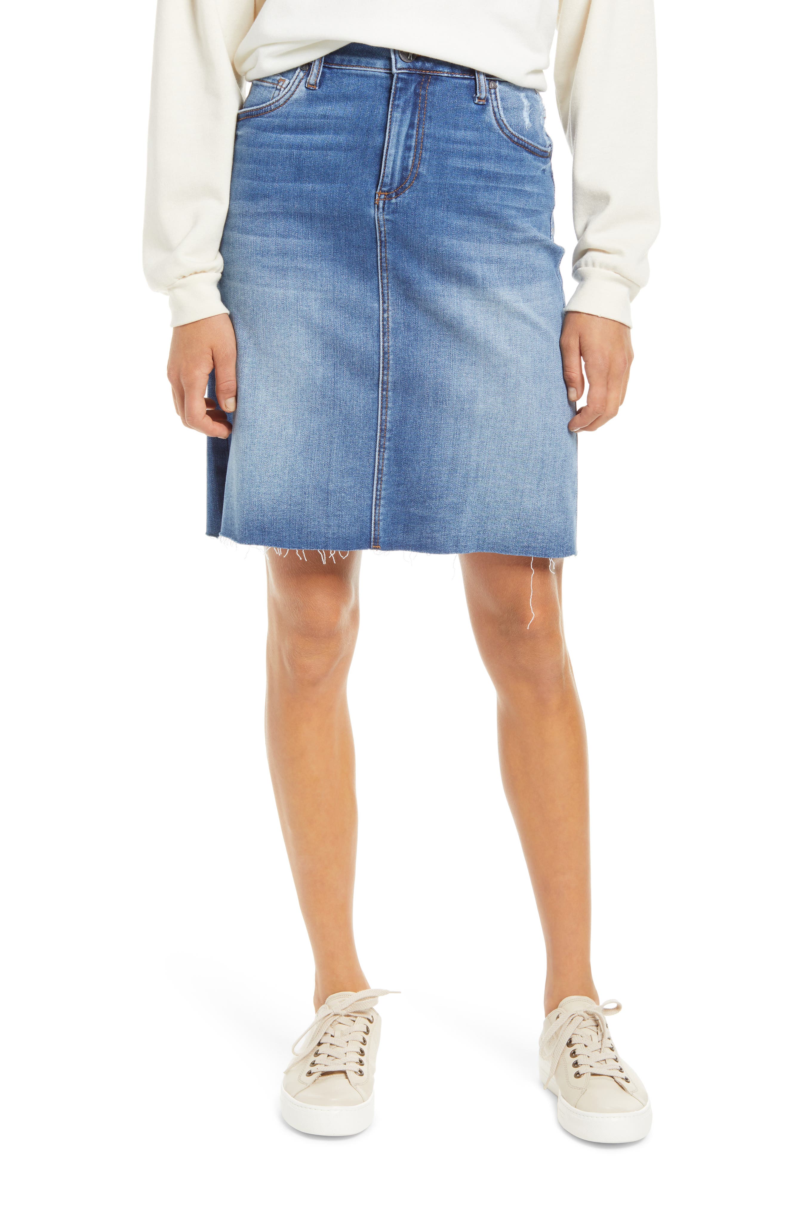 blue denim skirt