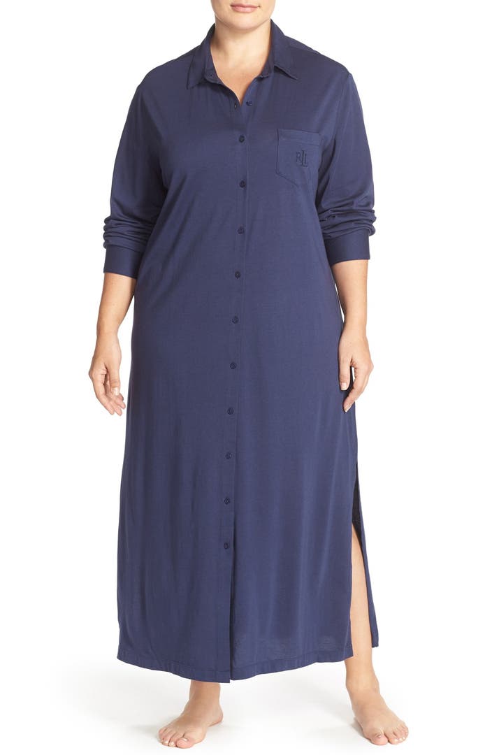 Lauren Ralph Lauren Maxi Sleep Shirt (Plus Size) | Nordstrom