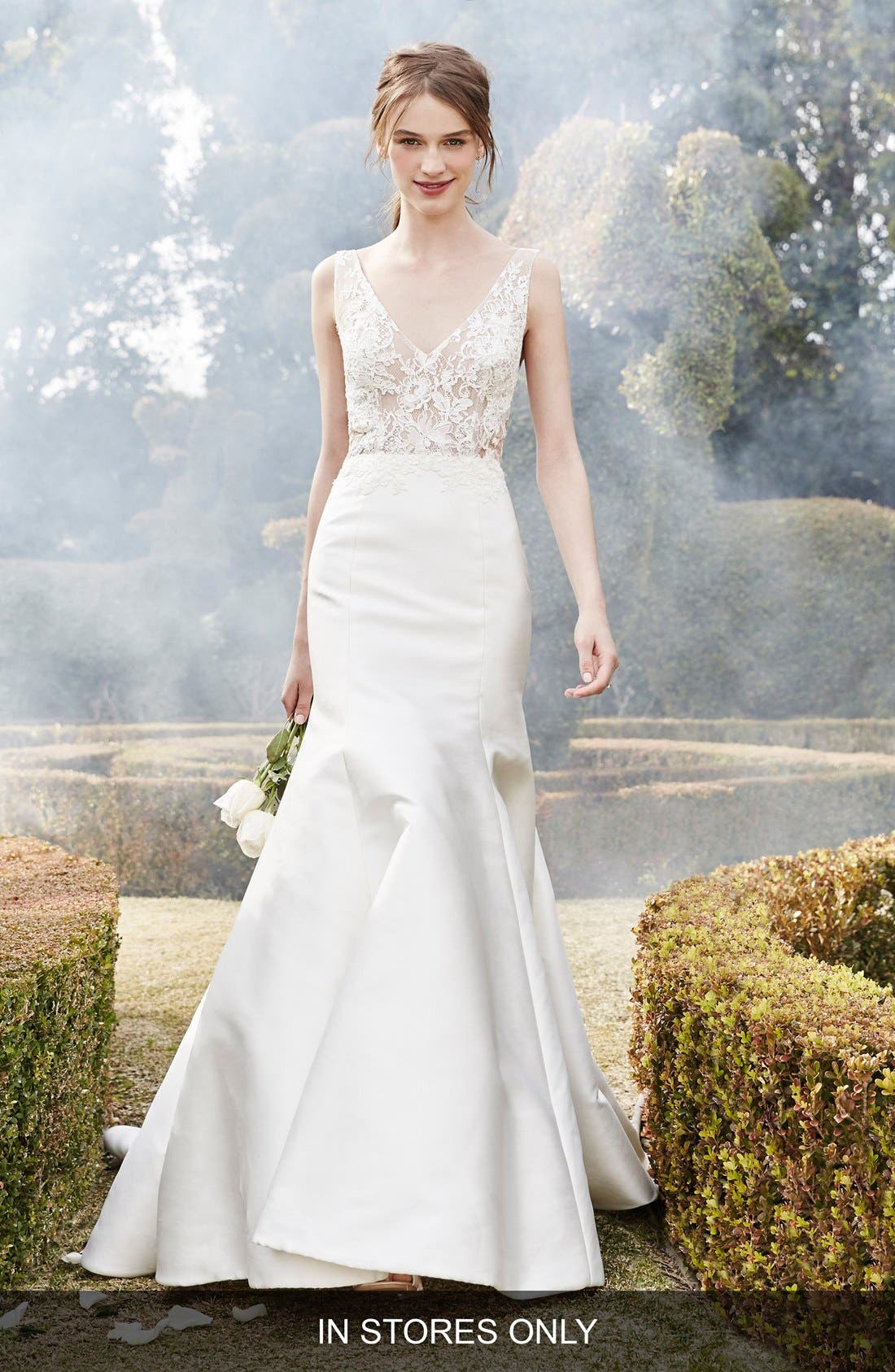 strapless lace trumpet gown bliss monique lhuillier