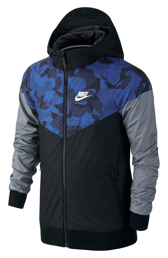 Nike 'Windrunner' Wind & Water Repellent Hooded Ripstop Jacket (Little ...