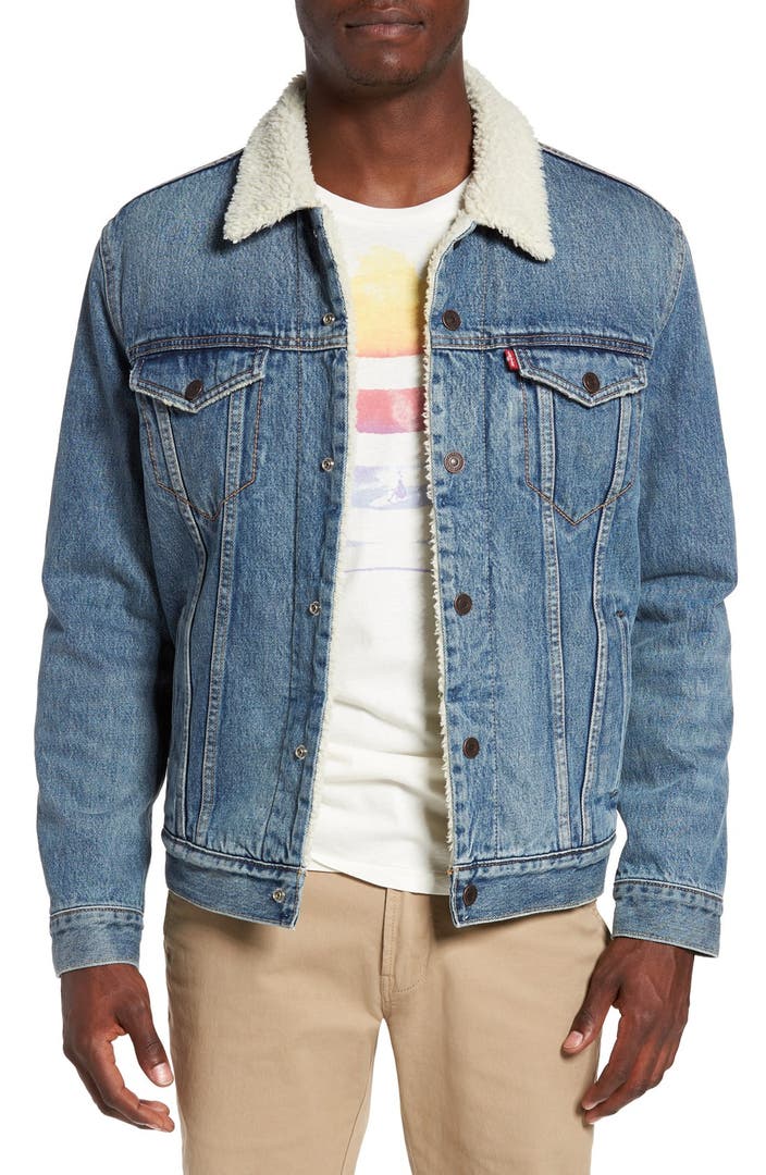 Levi's® Sherpa Fleece Lined Denim Trucker Jacket | Nordstrom