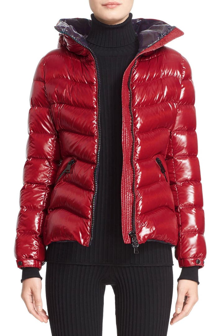 Moncler Anthia Water Resistant Shiny Nylon Hooded Down Puffer Jacket ...