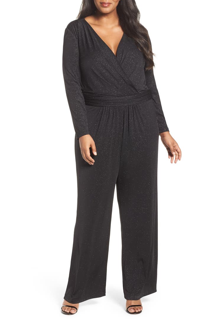 Tahari Sparkle Jersey Jumpsuit (Plus Size) | Nordstrom