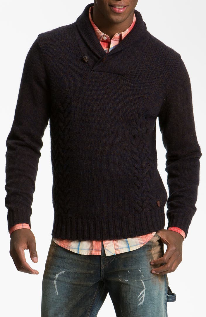 PLECTRUM by Ben Sherman Cable Knit Shawl Collar Sweater | Nordstrom