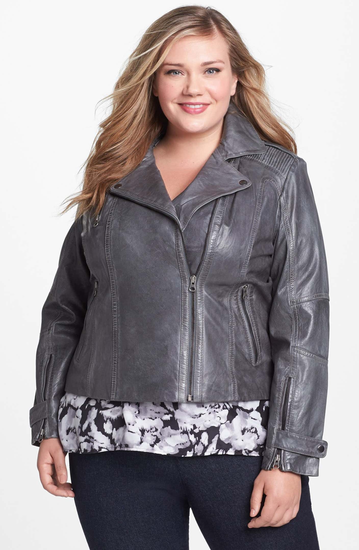 Bernardo Leather Moto Jacket (Plus Size) | Nordstrom