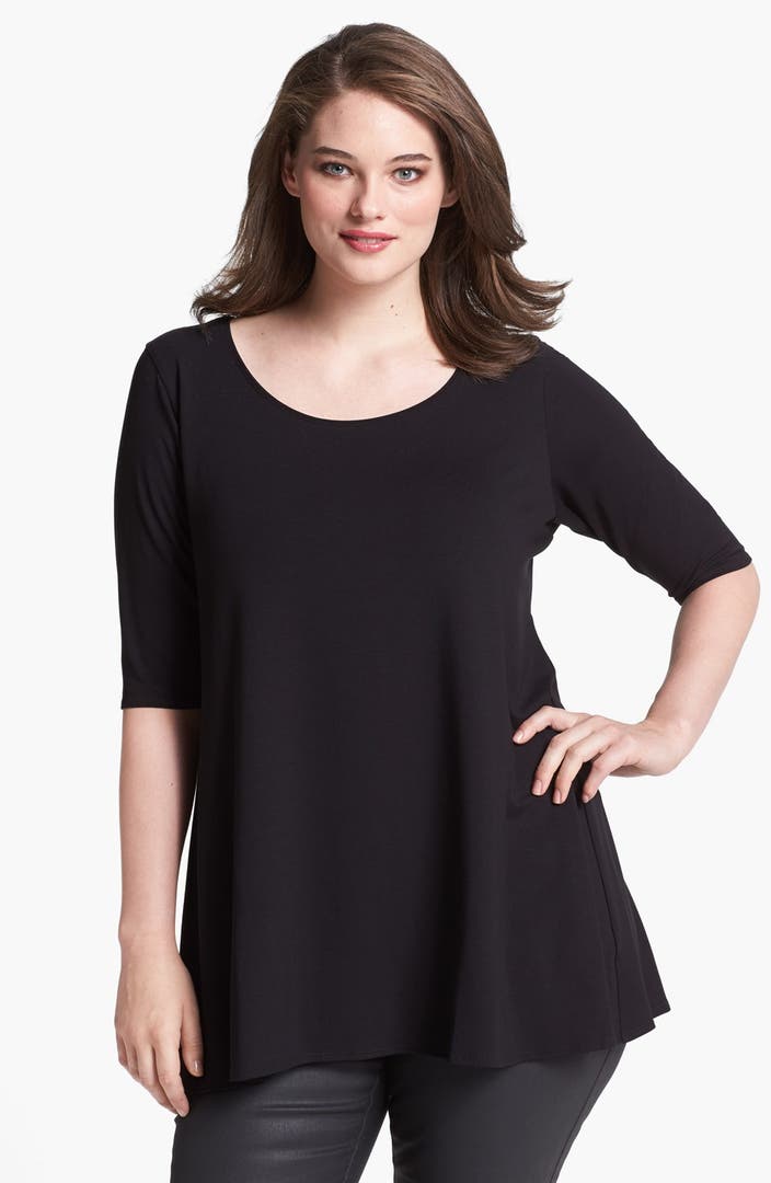 Eileen Fisher Scoop Neck Jersey Tunic (Plus Size) | Nordstrom