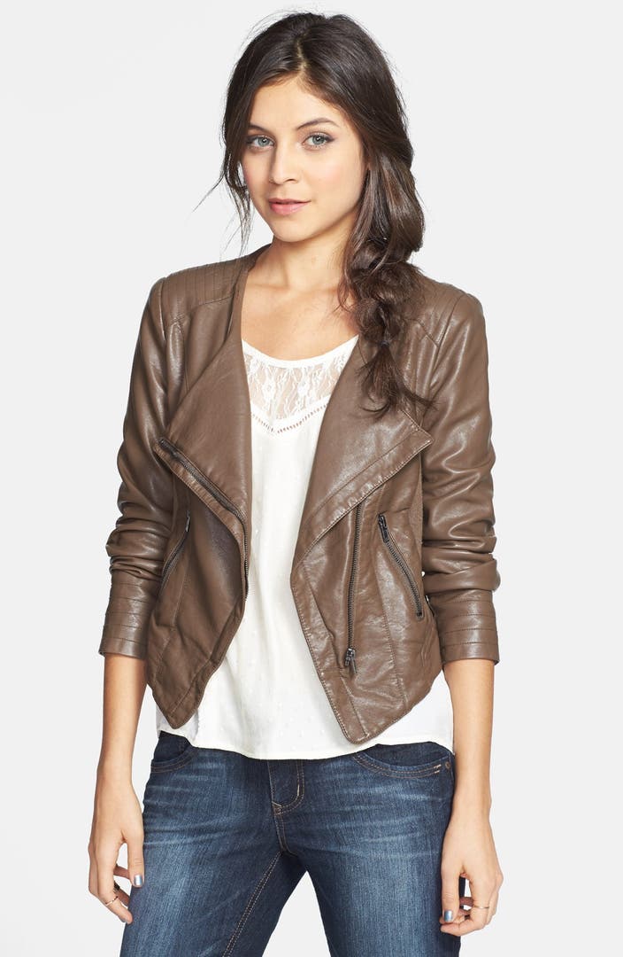 Thread & Supply Faux Leather Moto Jacket (Juniors) (Online Only ...