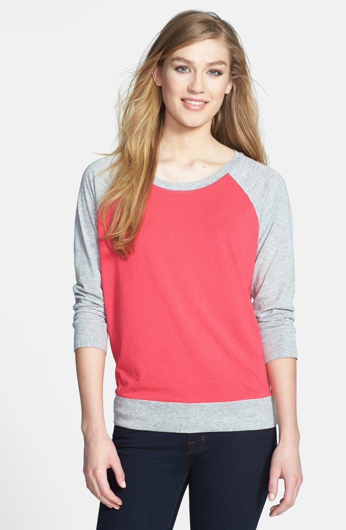 Halogen® Colorblock Raglan Sleeve Tee | Nordstrom