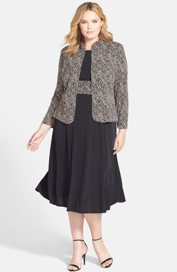 Jessica Howard Ruched Waist Dress & Jacket (Plus Size) | Nordstrom