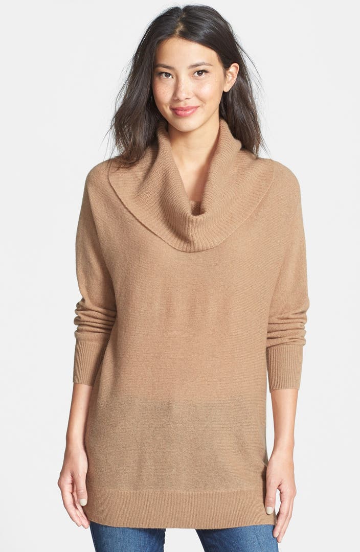 Halogen® Cashmere Cowl Neck Tunic (Regular & Petite) | Nordstrom