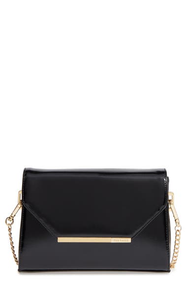 TED BAKER Faux Leather Crossbody Bag, Black Patent | ModeSens