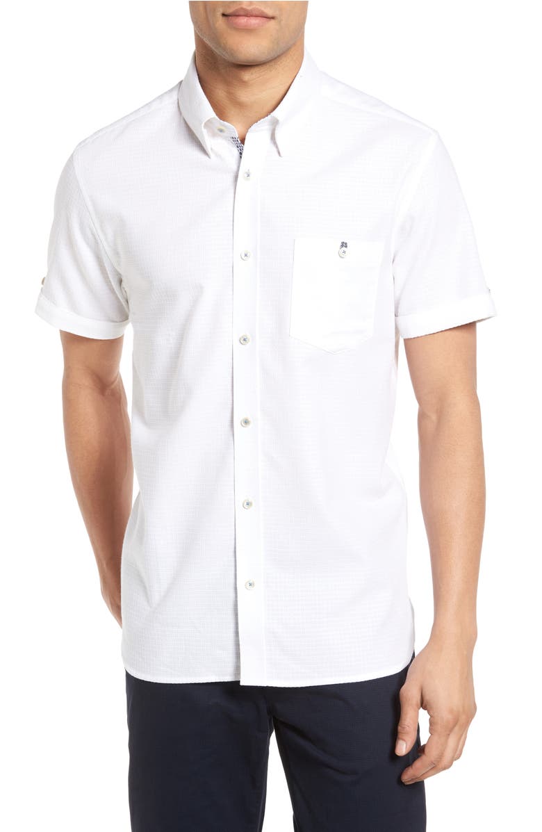 Ted Baker London Rexx Extra Slim Fit Textured Check Sport Shirt | Nordstrom