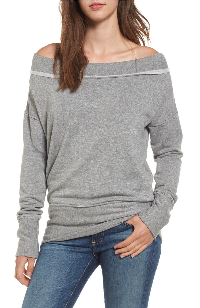 Stateside Off the Shoulder Fleece Sweatshirt | Nordstrom