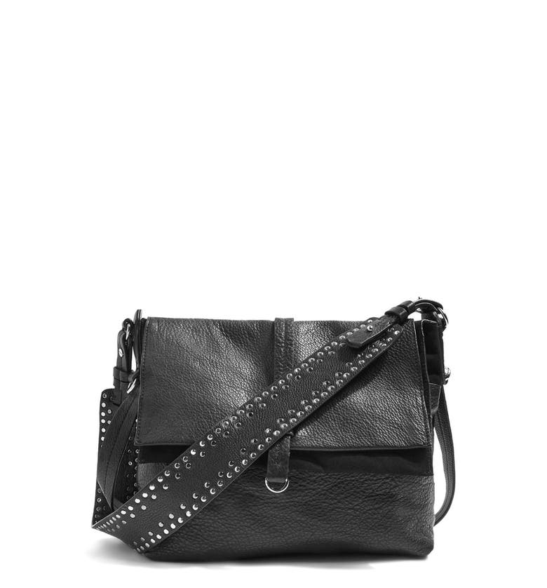 Topshop Premium Leather Studded Calfskin Hobo Bag | Nordstrom